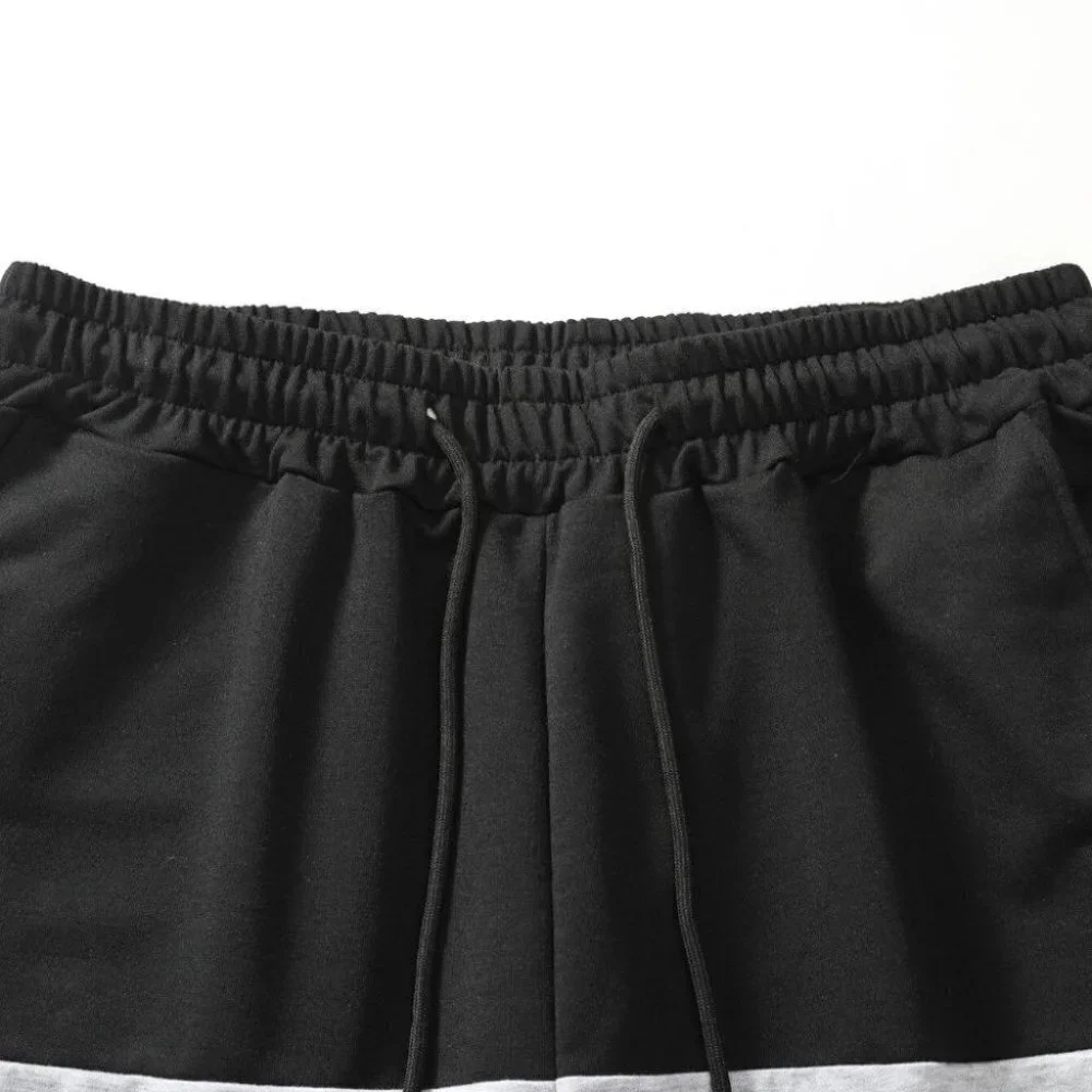 Black Casual Men's Color Block Shorts